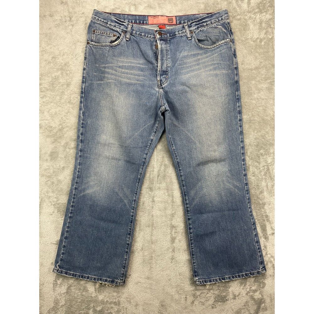 MossIssue Men's Jeans Size 40X30 (Actual 40x29) Blue Denim Baggy Button Fly - Picture 1 of 12